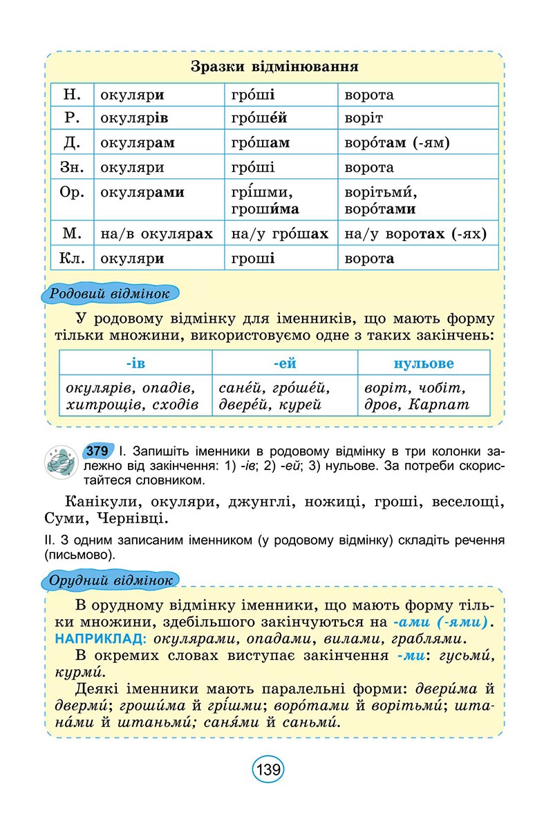 Сторінка 139 - Підручник Українська мова 6 клас Заболотний 2023 НУШ