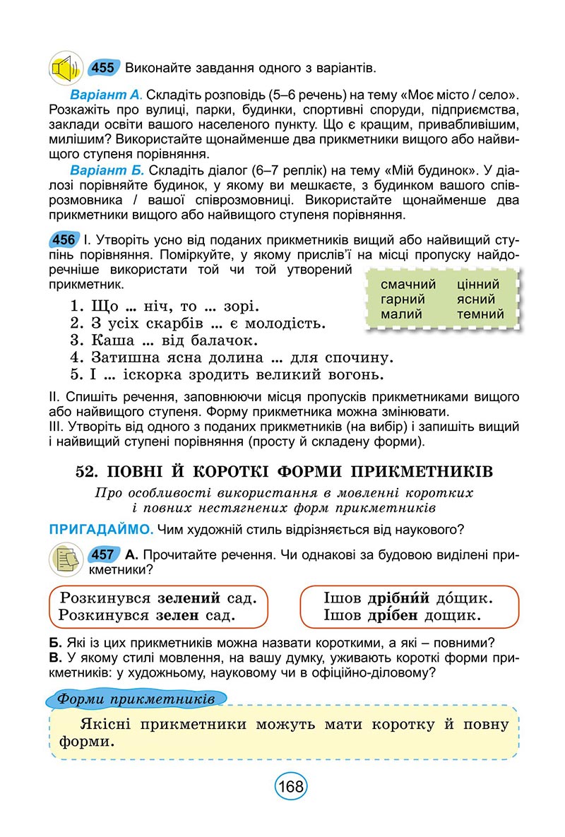 Сторінка 168 - Підручник Українська мова 6 клас Заболотний 2023 НУШ