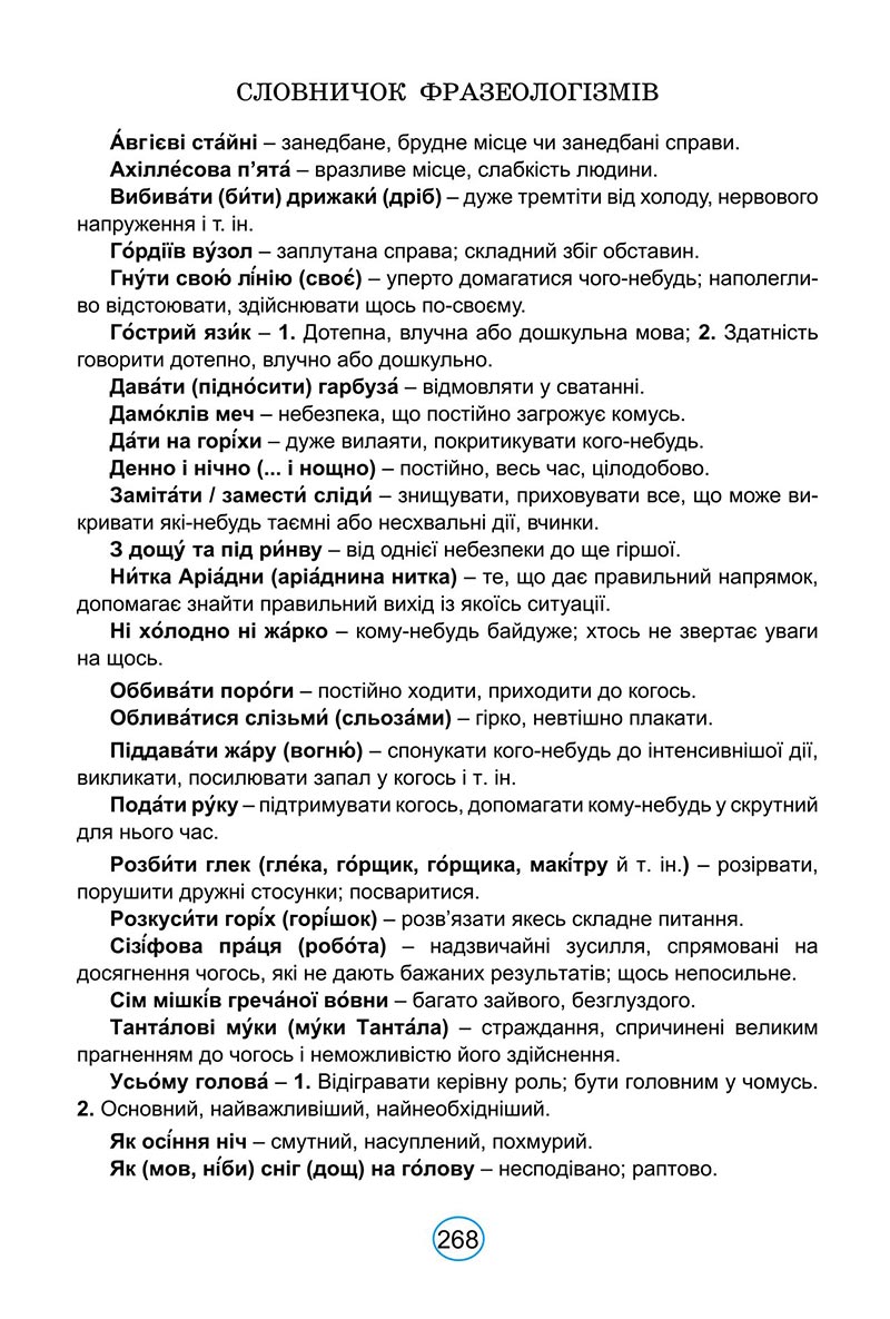 Сторінка 268 - Підручник Українська мова 6 клас Заболотний 2023 НУШ