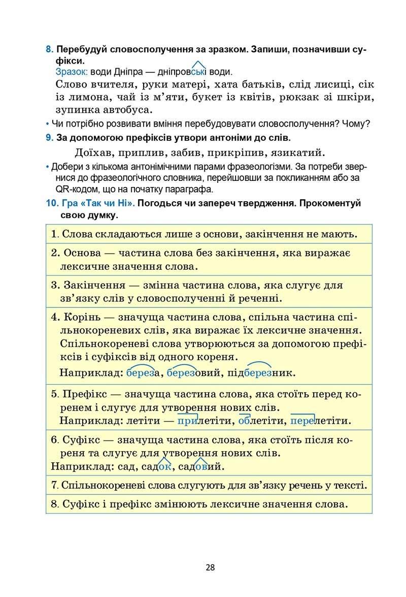 Сторінка 28 - Підручник Українська мова 6 клас Семеног 2023 НУШ