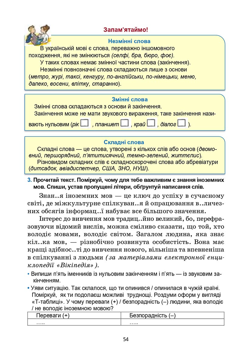 Сторінка 54 - Підручник Українська мова 6 клас Семеног 2023 НУШ