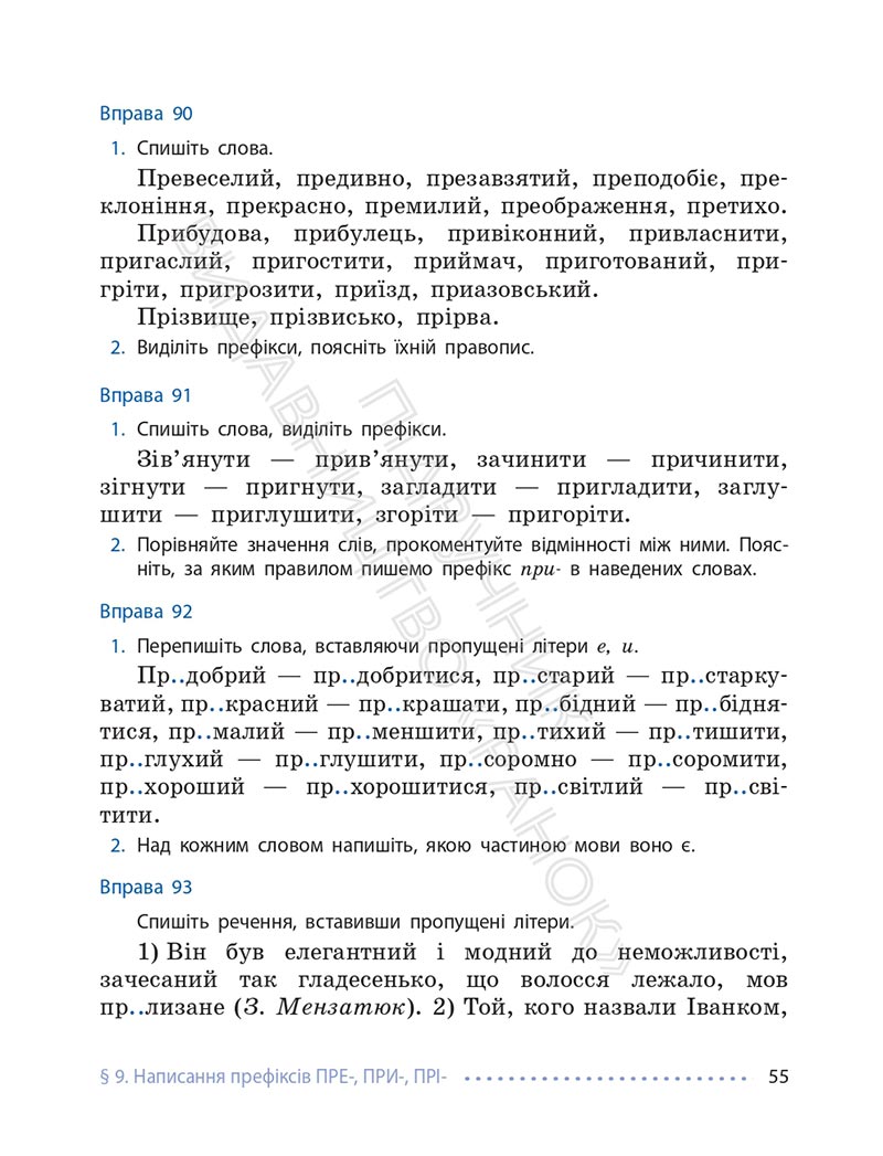 Сторінка 55 - Підручник Українська мова 6 клас Літвінова 2023 НУШ