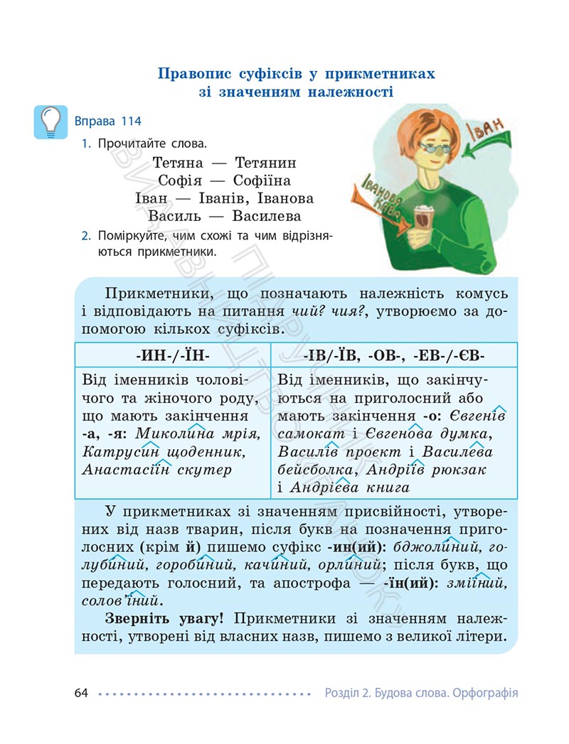 Сторінка 64 - Підручник Українська мова 6 клас Літвінова 2023 НУШ