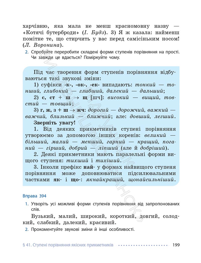 Сторінка 199 - Підручник Українська мова 6 клас Літвінова 2023 НУШ