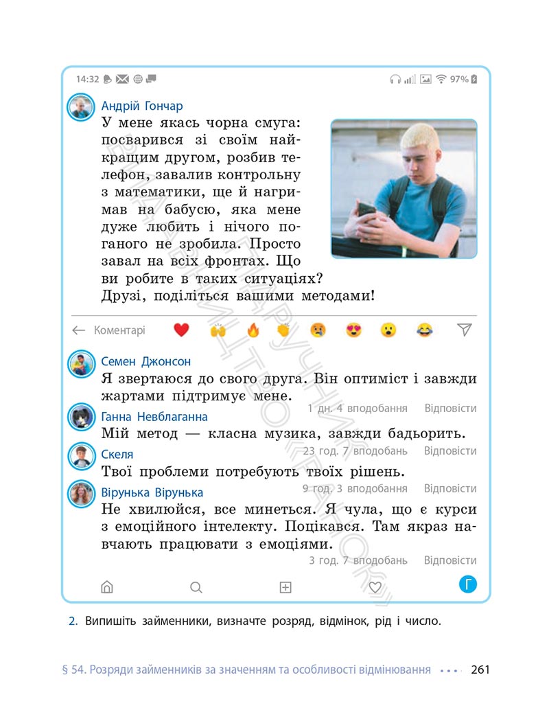 Сторінка 261 - Підручник Українська мова 6 клас Літвінова 2023 НУШ