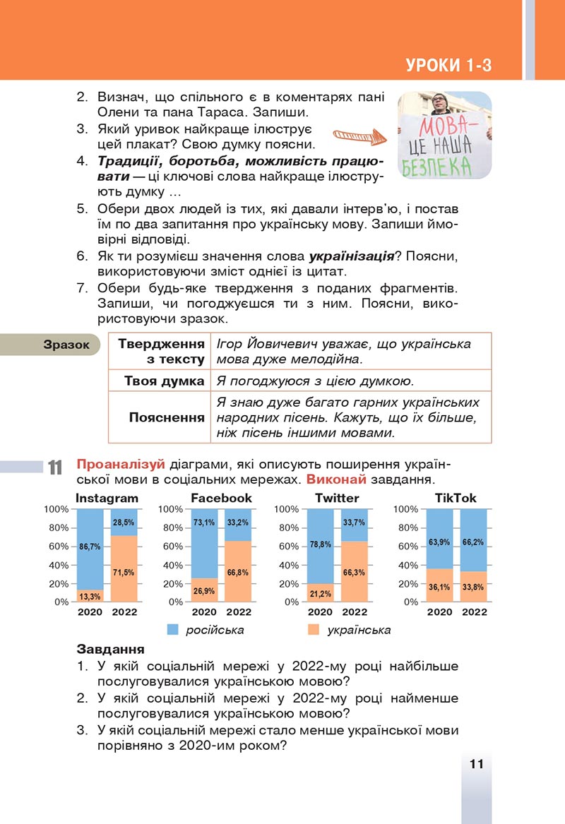 Сторінка 11 - Підручник Українська мова 6 клас Онатій 2023 НУШ