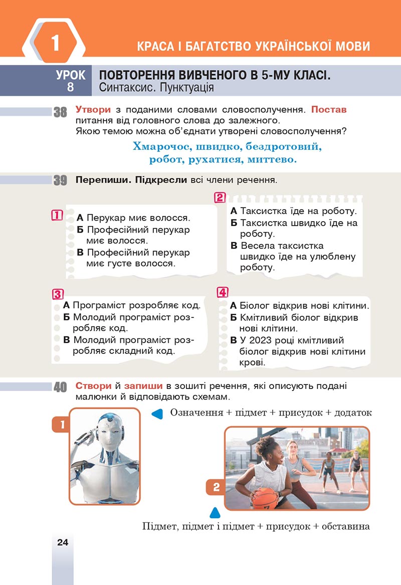 Сторінка 24 - Підручник Українська мова 6 клас Онатій 2023 НУШ