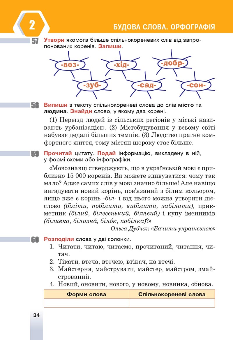 Сторінка 34 - Підручник Українська мова 6 клас Онатій 2023 НУШ
