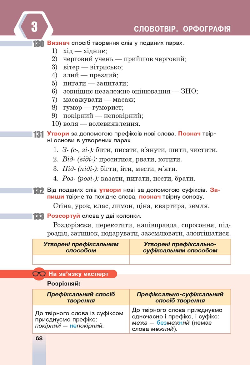 Сторінка 68 - Підручник Українська мова 6 клас Онатій 2023 НУШ