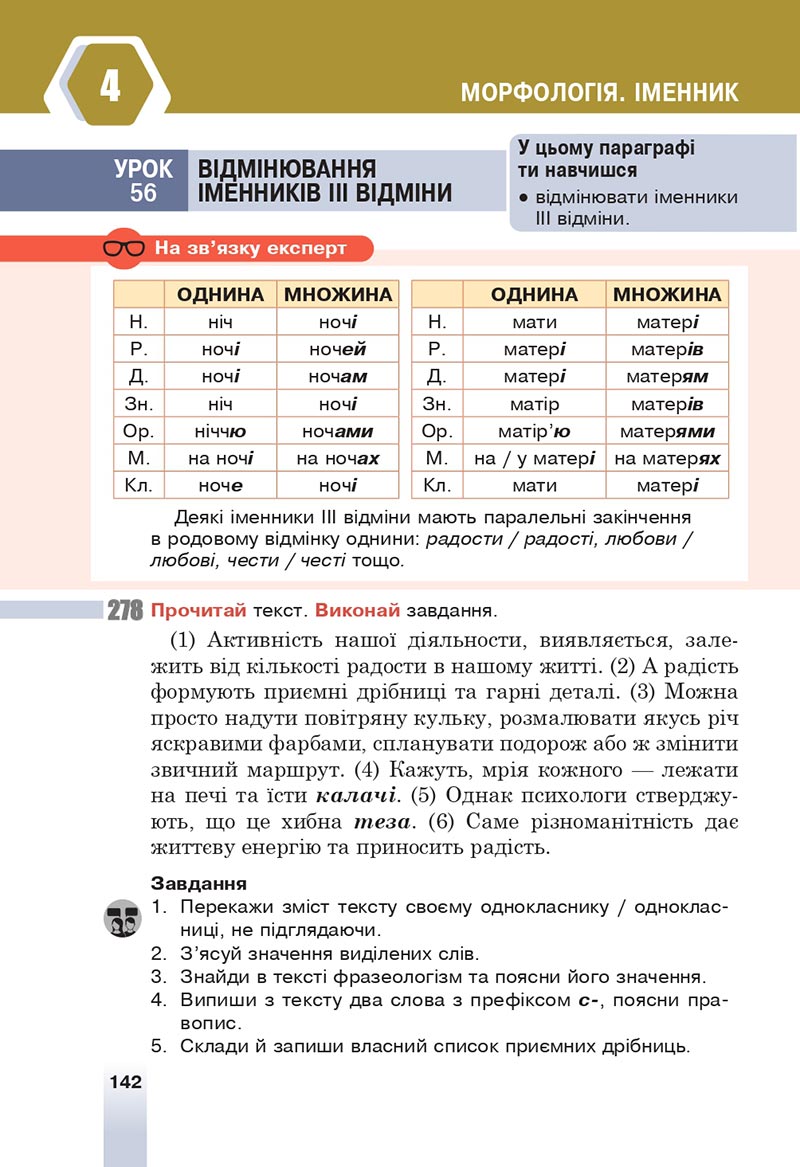 Сторінка 142 - Підручник Українська мова 6 клас Онатій 2023 НУШ