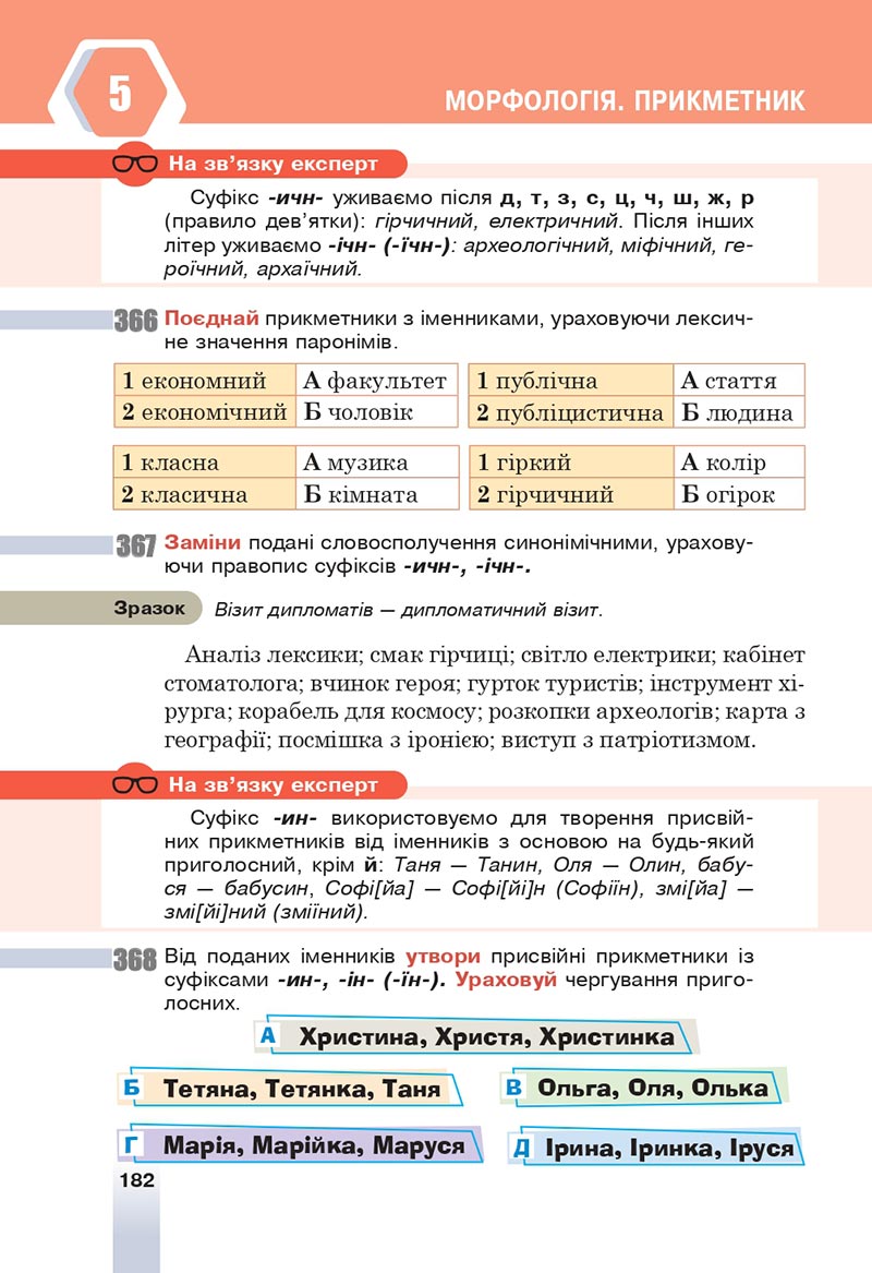 Сторінка 182 - Підручник Українська мова 6 клас Онатій 2023 НУШ