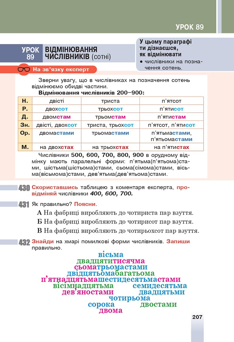 Сторінка 207 - Підручник Українська мова 6 клас Онатій 2023 НУШ