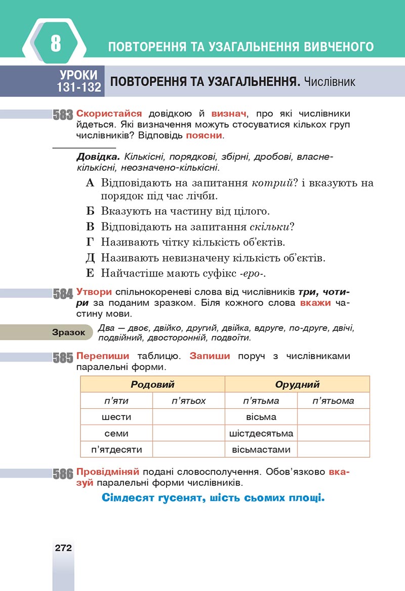 Сторінка 272 - Підручник Українська мова 6 клас Онатій 2023 НУШ