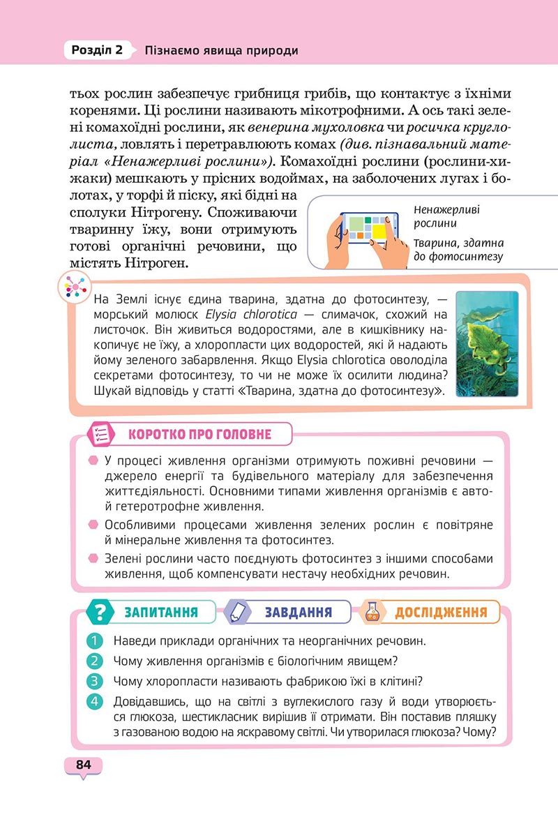 Сторінка 84 - Підручник Пізнаємо природу 6 клас Біда 2023 НУШ