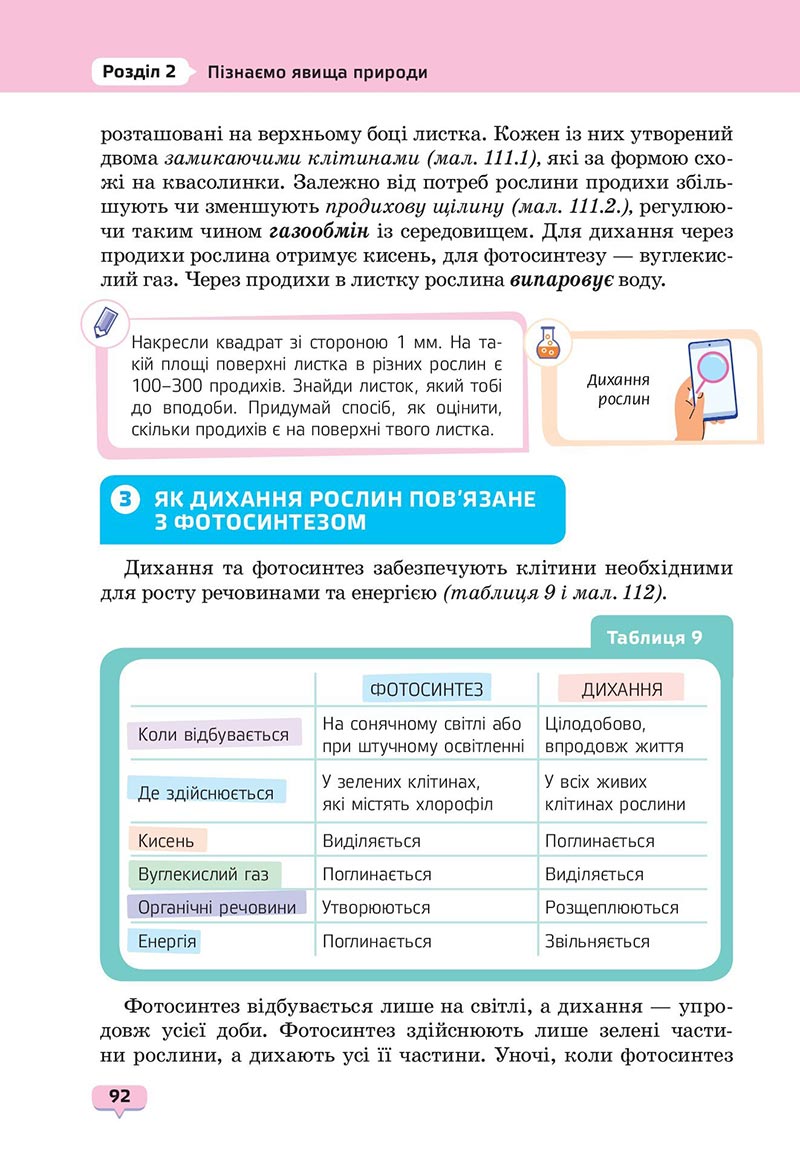 Сторінка 92 - Підручник Пізнаємо природу 6 клас Біда 2023 НУШ