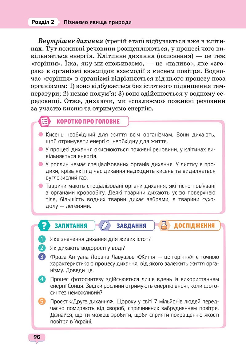 Сторінка 96 - Підручник Пізнаємо природу 6 клас Біда 2023 НУШ