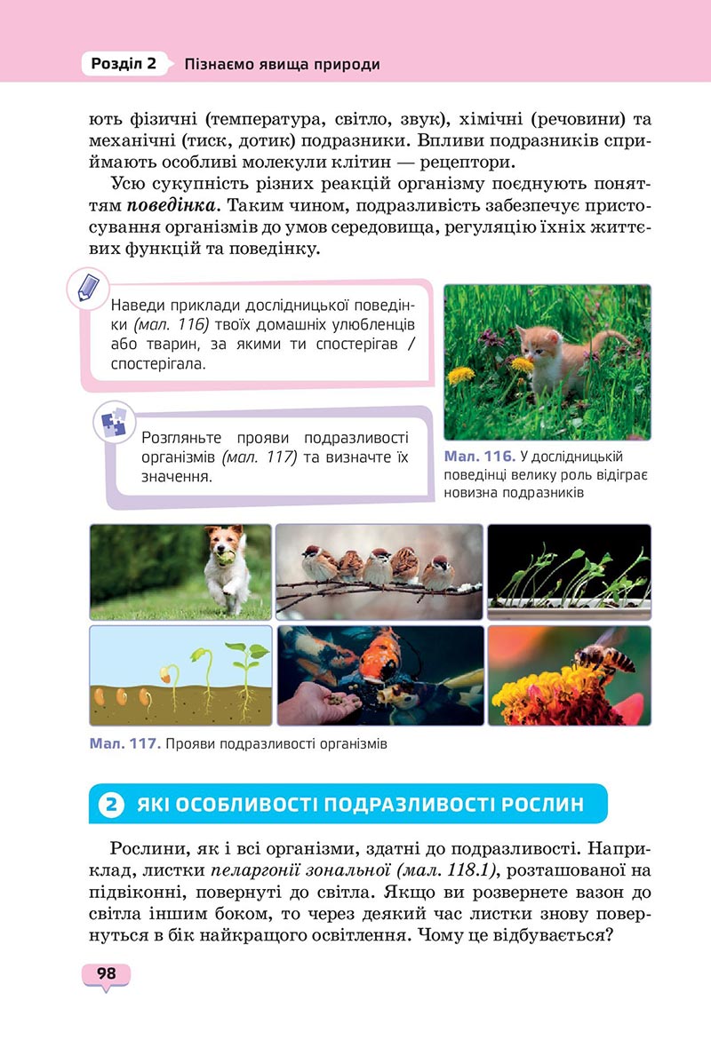 Сторінка 98 - Підручник Пізнаємо природу 6 клас Біда 2023 НУШ