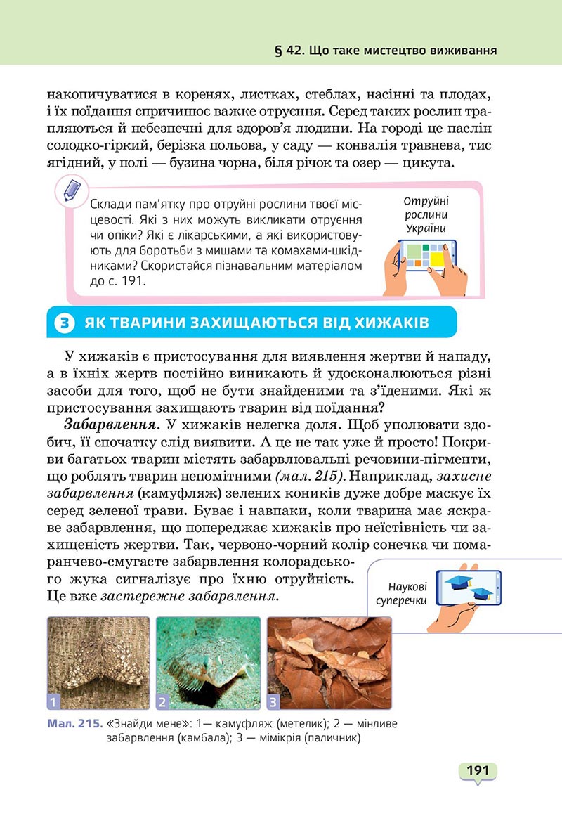 Сторінка 191 - Підручник Пізнаємо природу 6 клас Біда 2023 НУШ