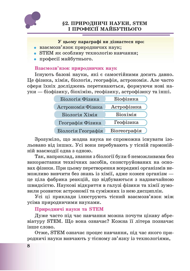 Сторінка 8 - Підручник Пізнаємо природу 6 клас Мідак 2023 НУШ