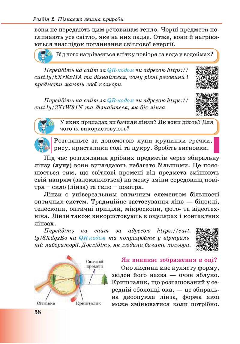 Сторінка 58 - Підручник Пізнаємо природу 6 клас Мідак 2023 НУШ