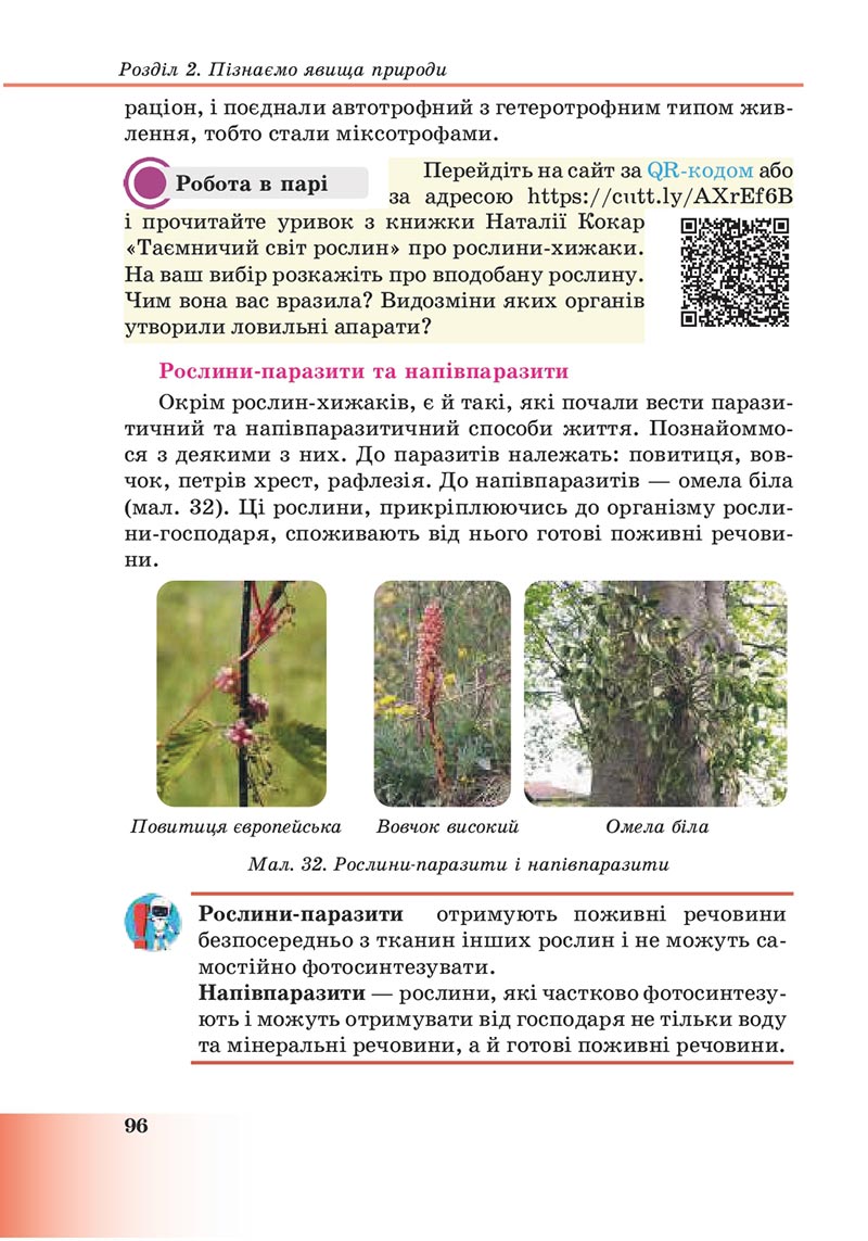 Сторінка 96 - Підручник Пізнаємо природу 6 клас Мідак 2023 НУШ