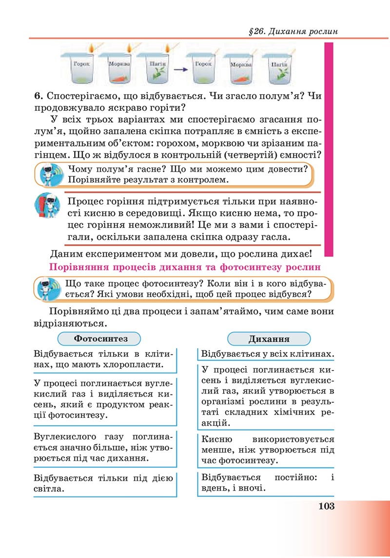 Сторінка 103 - Підручник Пізнаємо природу 6 клас Мідак 2023 НУШ