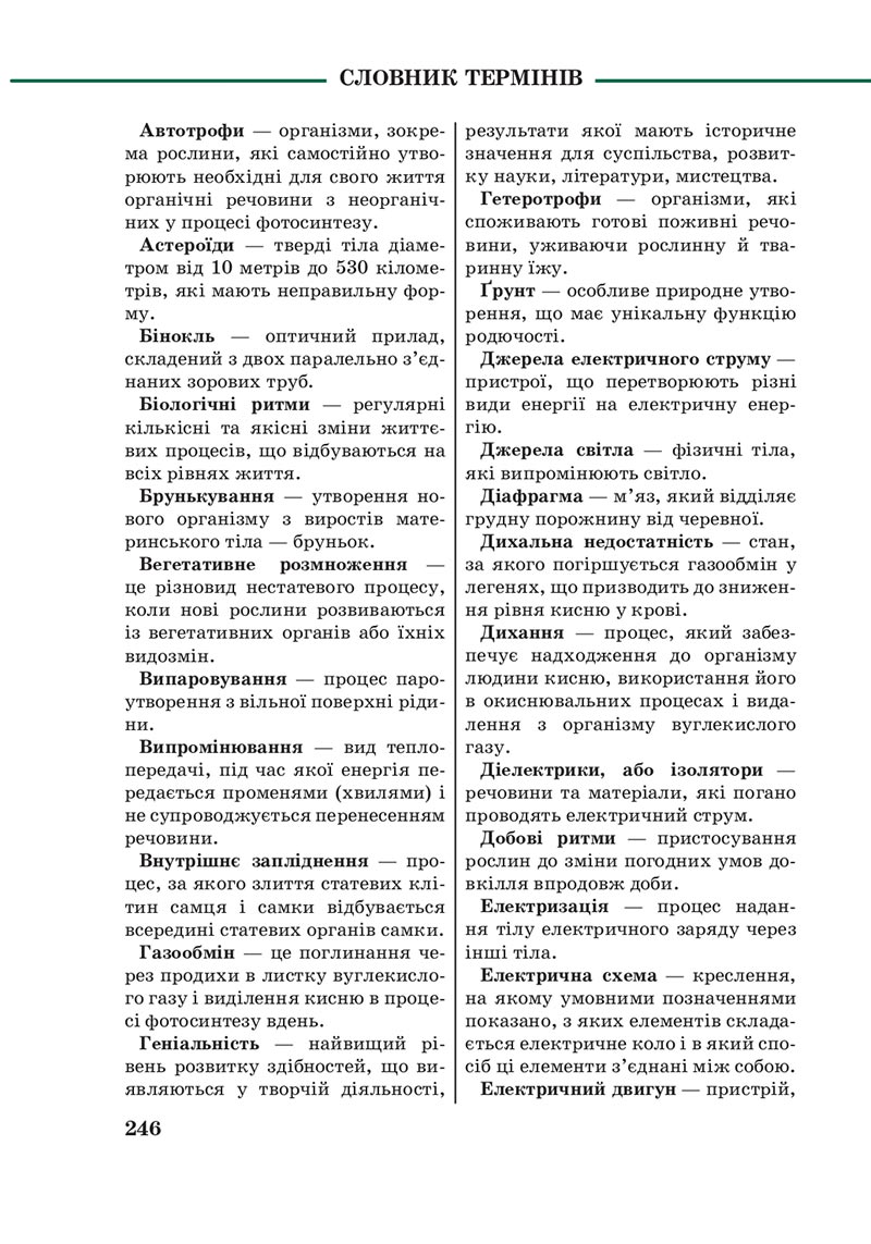 Сторінка 246 - Підручник Пізнаємо природу 6 клас Мідак 2023 НУШ