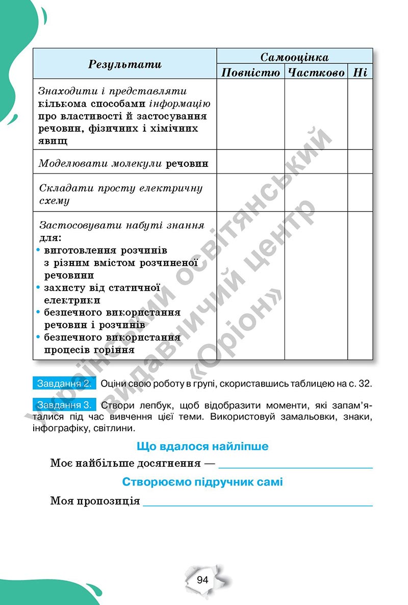 Сторінка 94 - Підручник Пізнаємо природу 6 клас Коршевнюк 2023 НУШ
