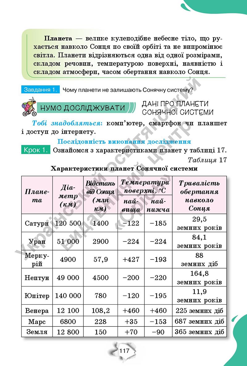 Сторінка 117 - Підручник Пізнаємо природу 6 клас Коршевнюк 2023 НУШ