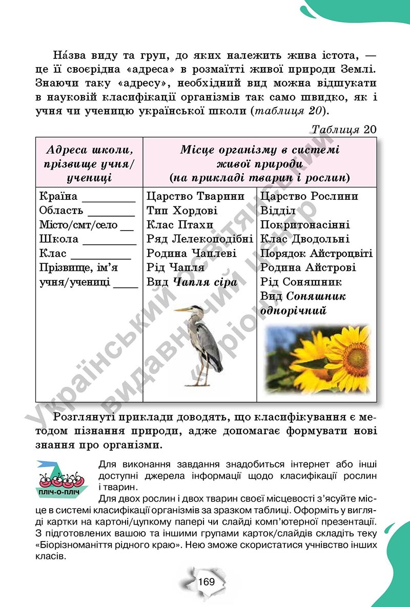 Сторінка 169 - Підручник Пізнаємо природу 6 клас Коршевнюк 2023 НУШ