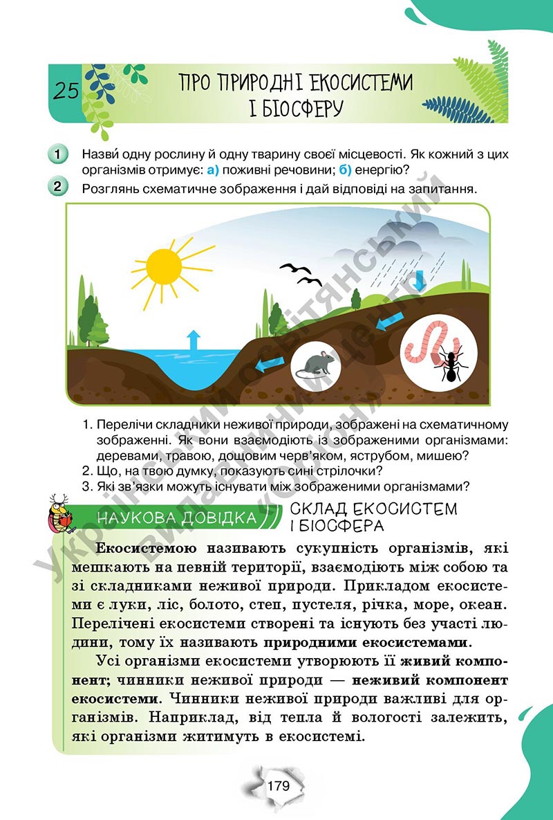 Сторінка 179 - Підручник Пізнаємо природу 6 клас Коршевнюк 2023 НУШ