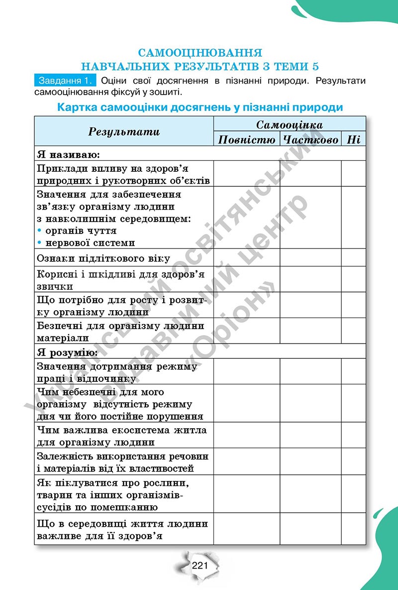 Сторінка 221 - Підручник Пізнаємо природу 6 клас Коршевнюк 2023 НУШ