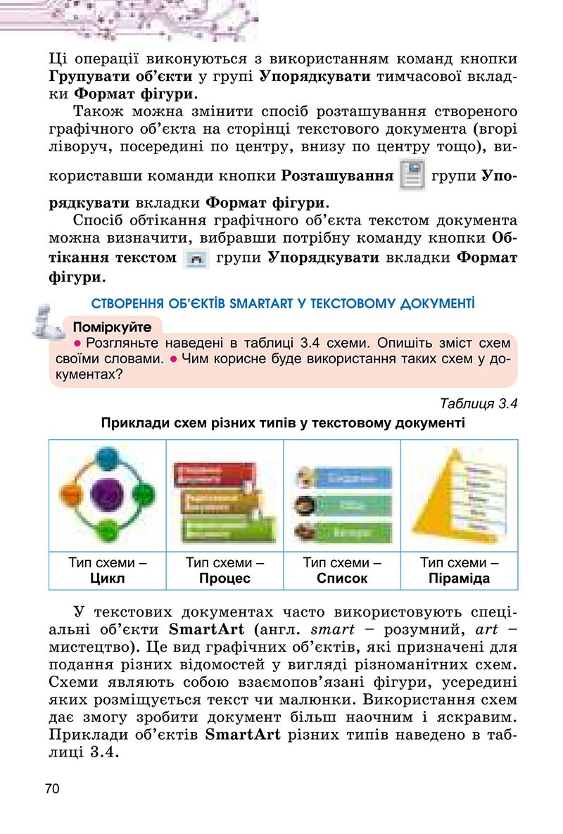 Сторінка 70 - Підручник Інформатика 6 клас Ривкінд 2023 НУШ