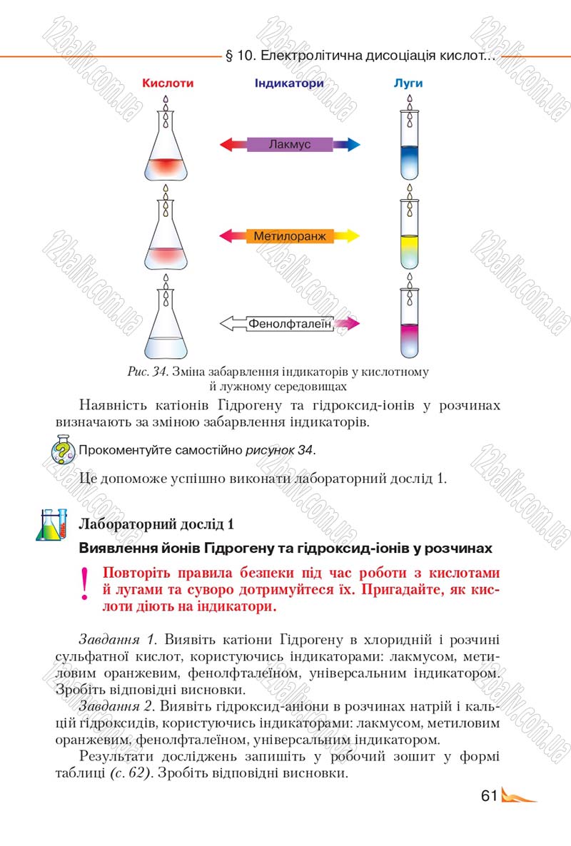 Сторінка 61 - Підручник Хімія 9 клас М.М. Савчин 2017