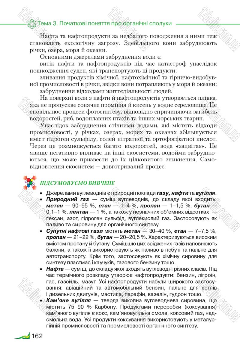 Сторінка 162 - Підручник Хімія 9 клас М.М. Савчин 2017