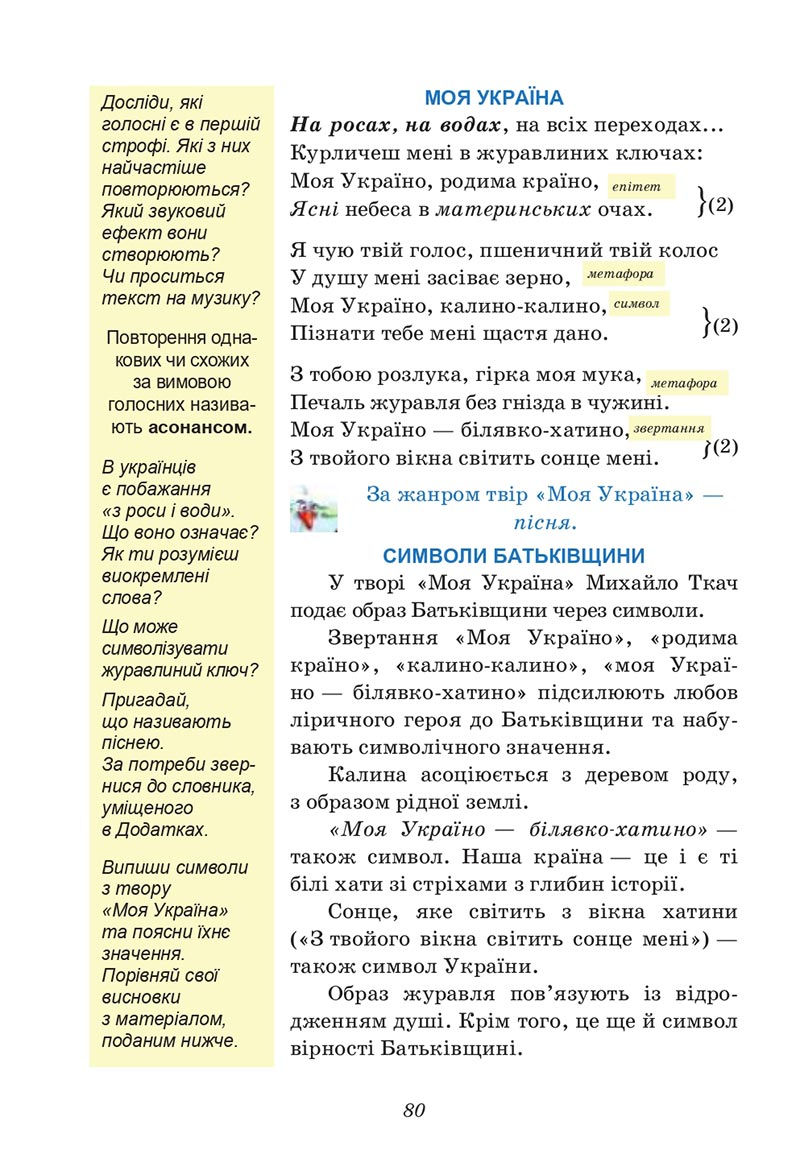 Сторінка 80 - Підручник Українська література 6 клас Калинич 2023 ШУШ