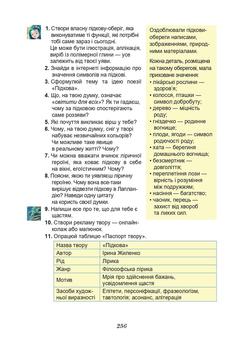 Сторінка 256 - Підручник Українська література 6 клас Калинич 2023 ШУШ