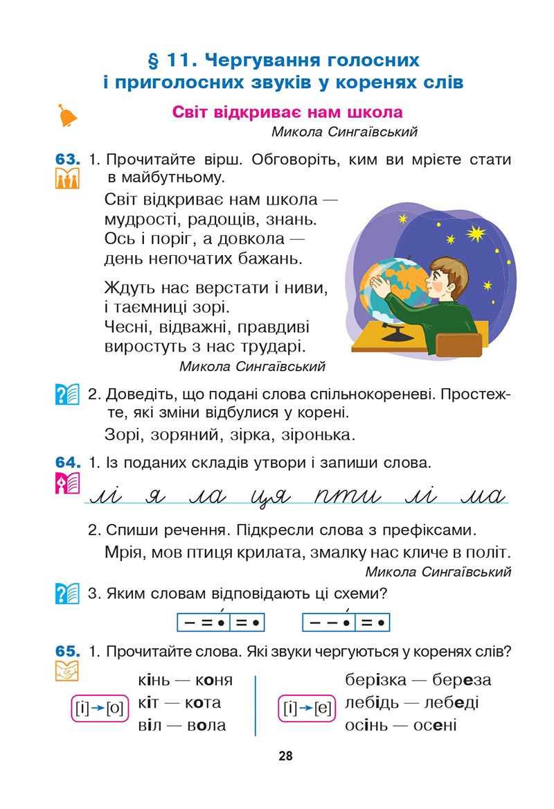 Сторінка 28 - Підручник Українська мова 3 клас Варзацька Трохименко 2020