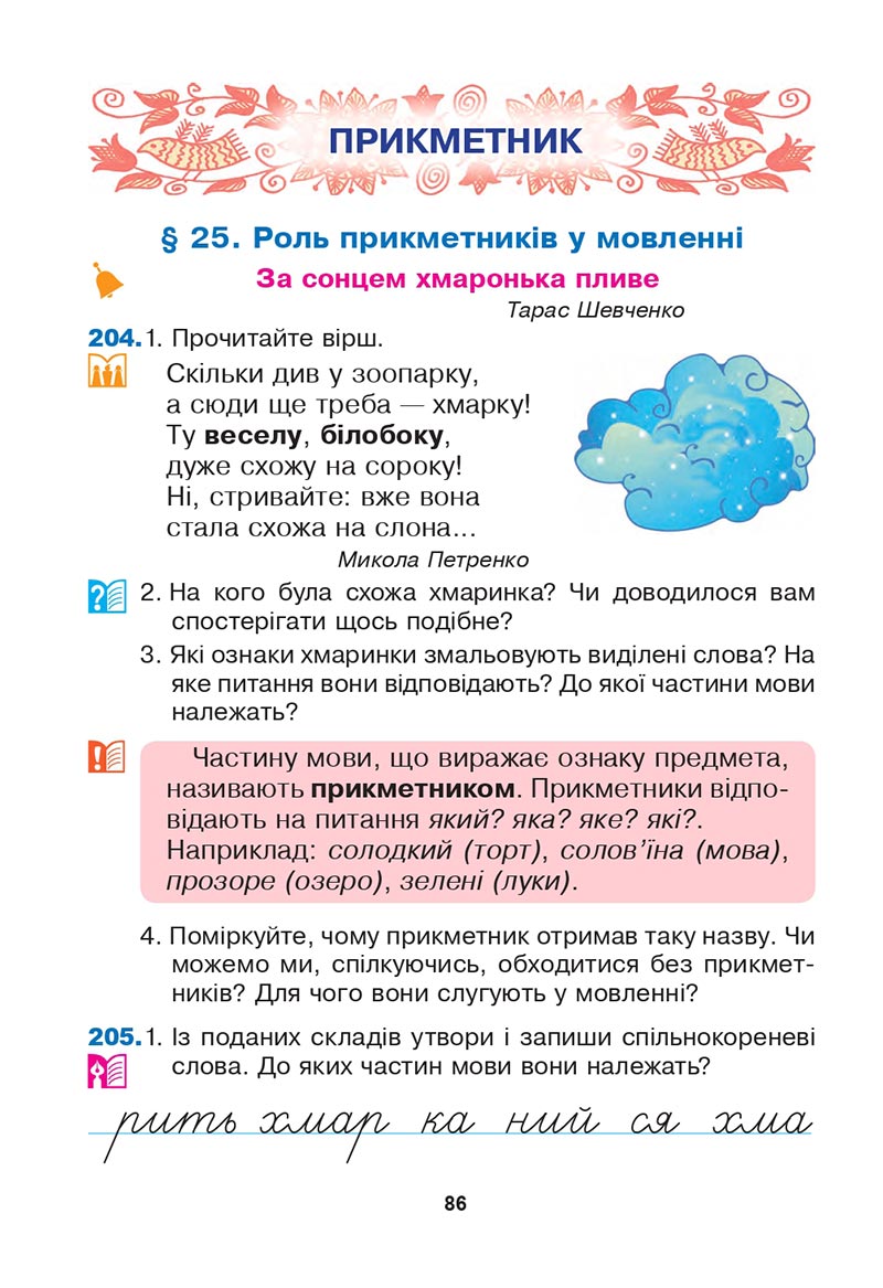 Сторінка 86 - Підручник Українська мова 3 клас Варзацька Трохименко 2020