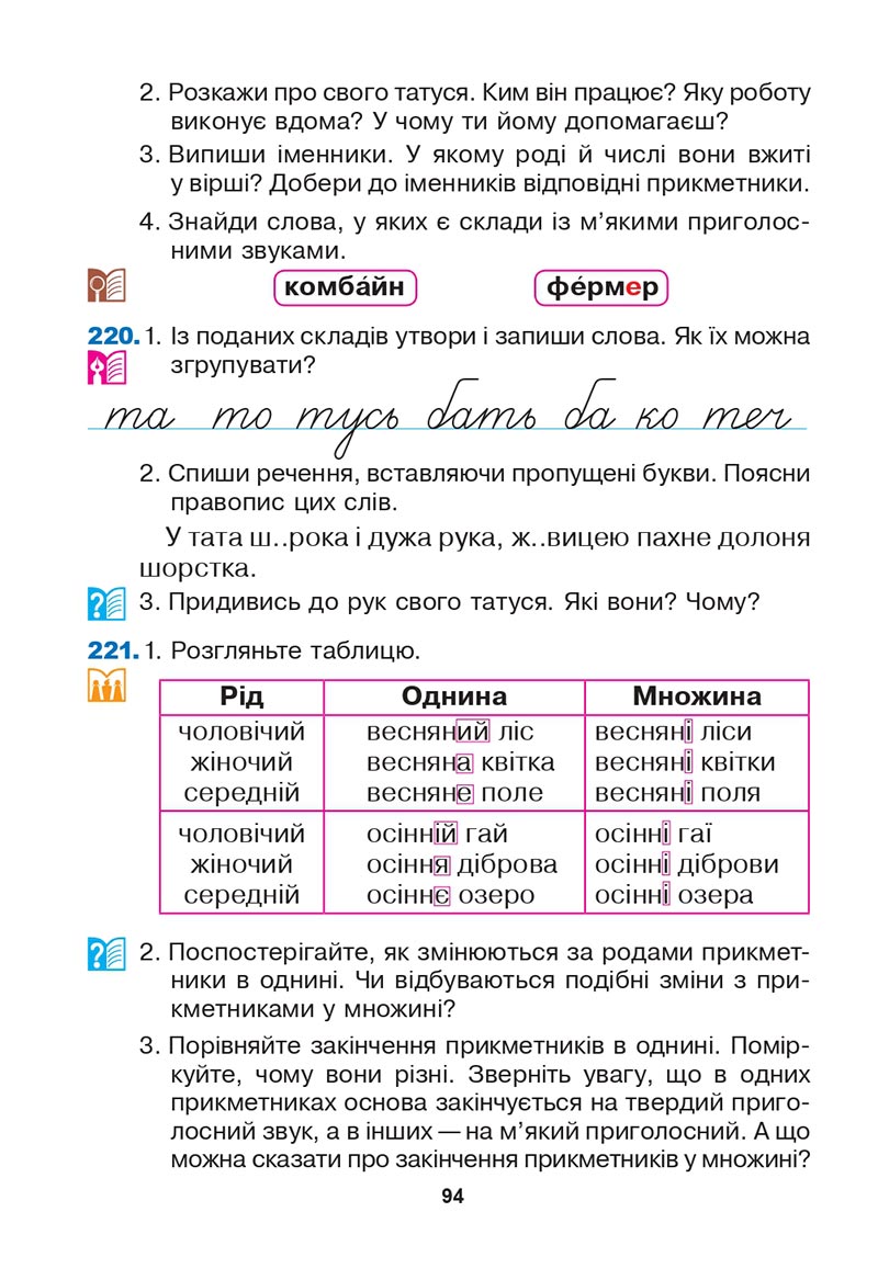 Сторінка 94 - Підручник Українська мова 3 клас Варзацька Трохименко 2020