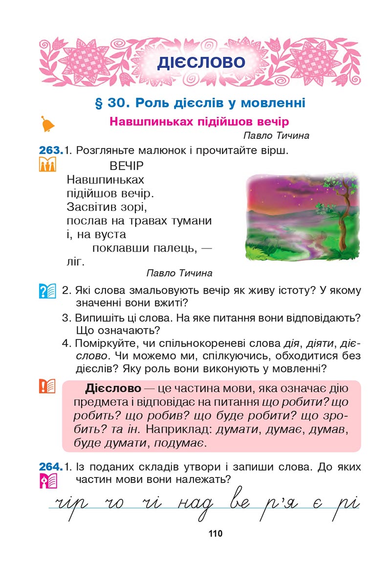 Сторінка 110 - Підручник Українська мова 3 клас Варзацька Трохименко 2020