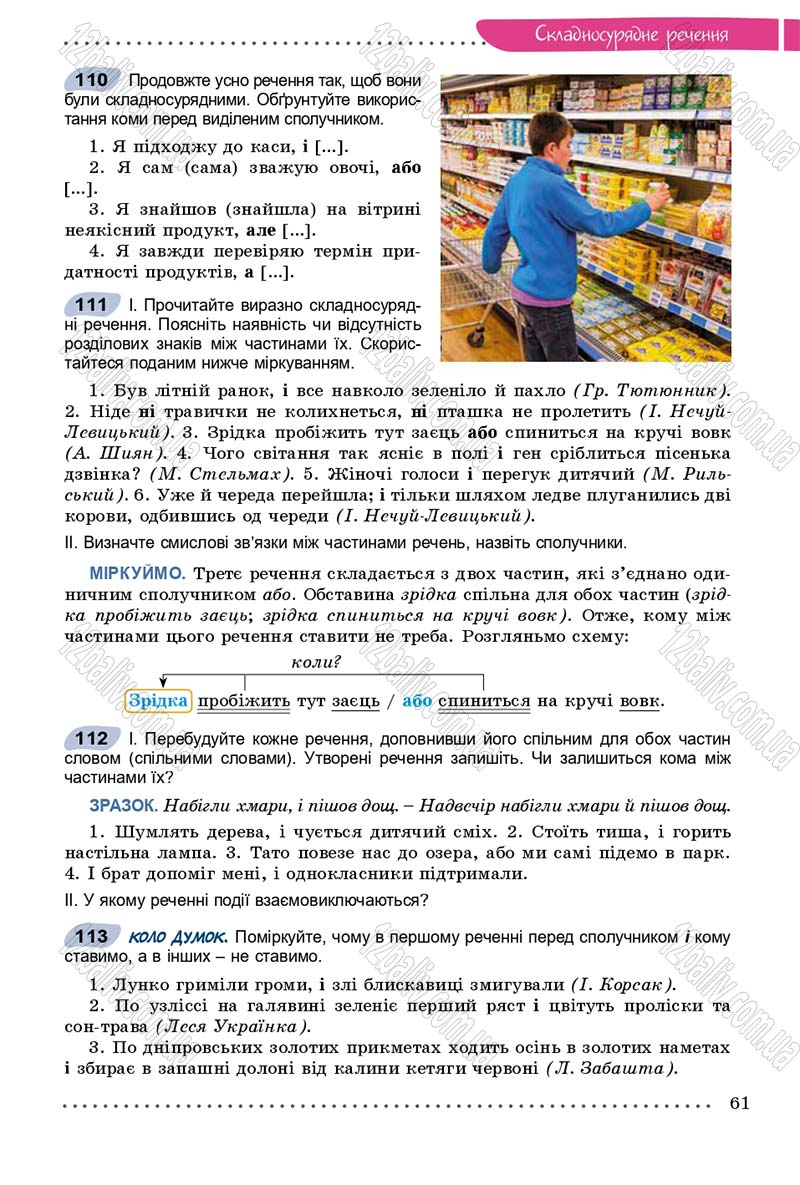 Сторінка 61 - Підручник Українська мова 9 клас Заболотний 2017 - скачати онлайн