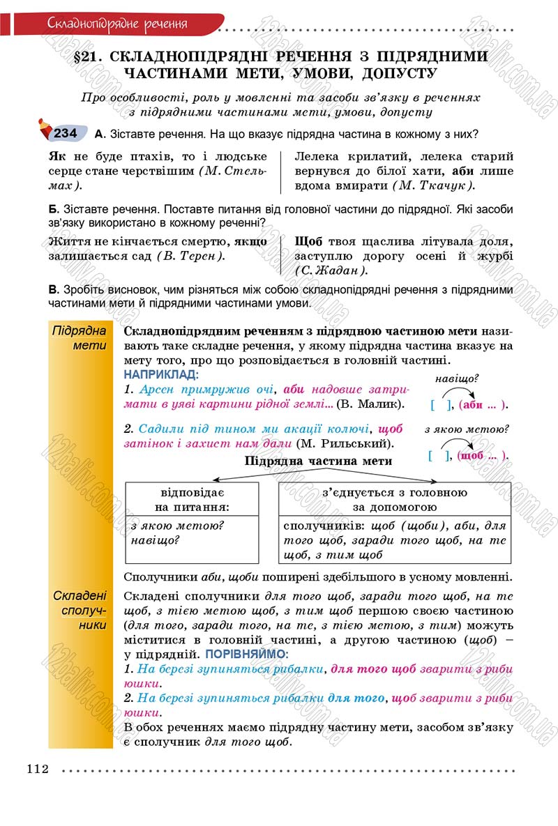 Сторінка 112 - Підручник Українська мова 9 клас Заболотний 2017 - скачати онлайн
