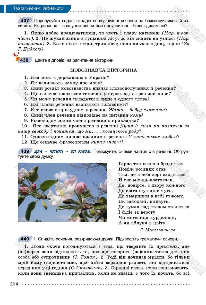 Сторінка 204 - Підручник Українська мова 9 клас Заболотний 2017 - скачати онлайн