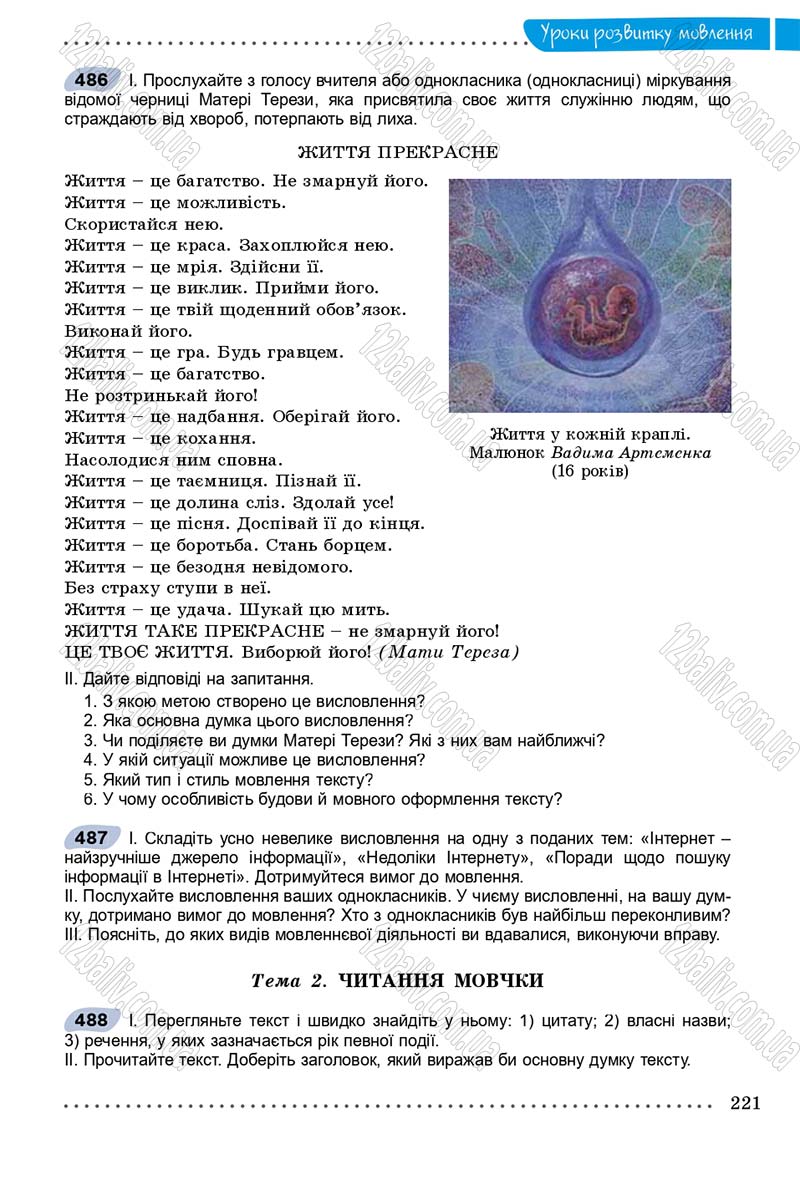 Сторінка 221 - Підручник Українська мова 9 клас Заболотний 2017 - скачати онлайн