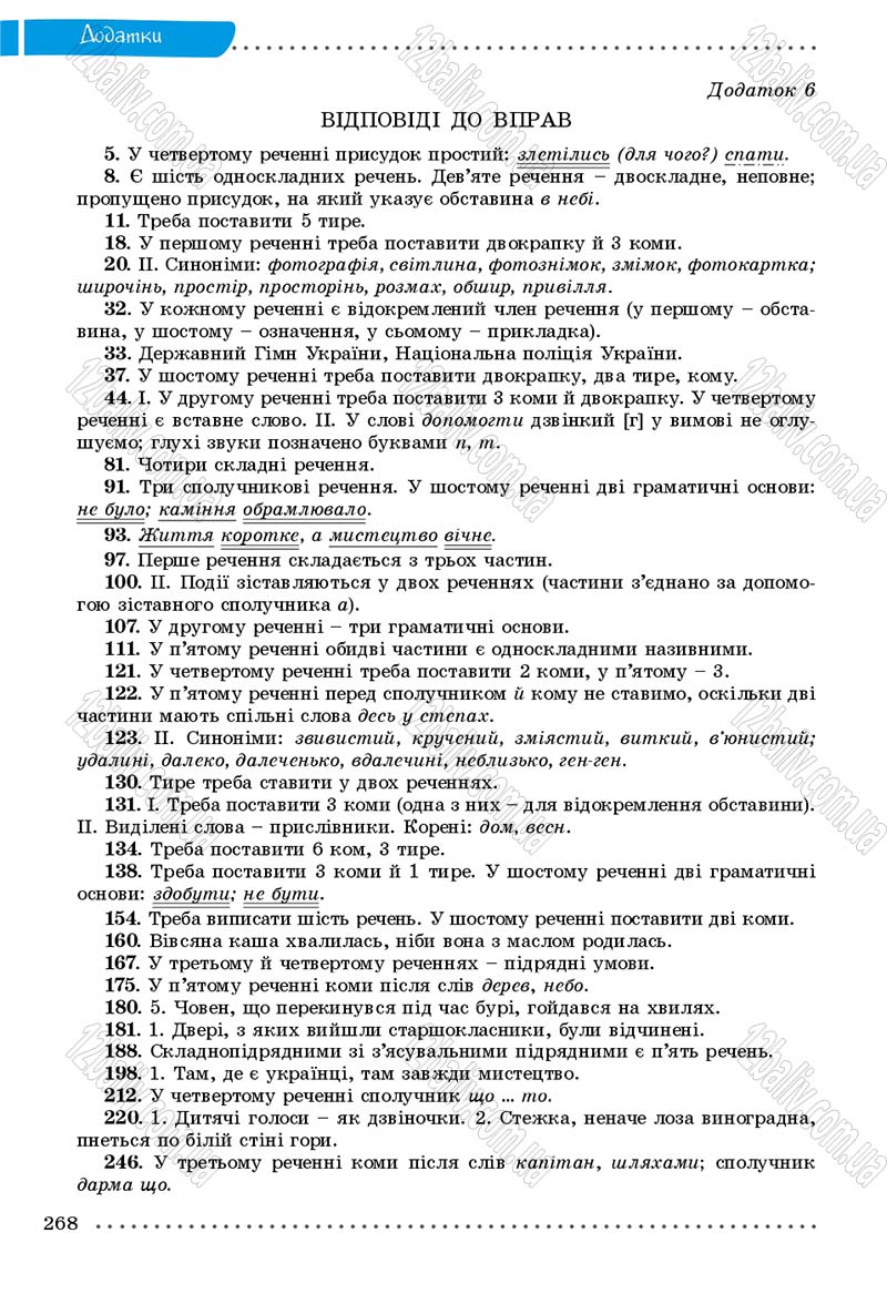 Сторінка 268 - Підручник Українська мова 9 клас Заболотний 2017 - скачати онлайн