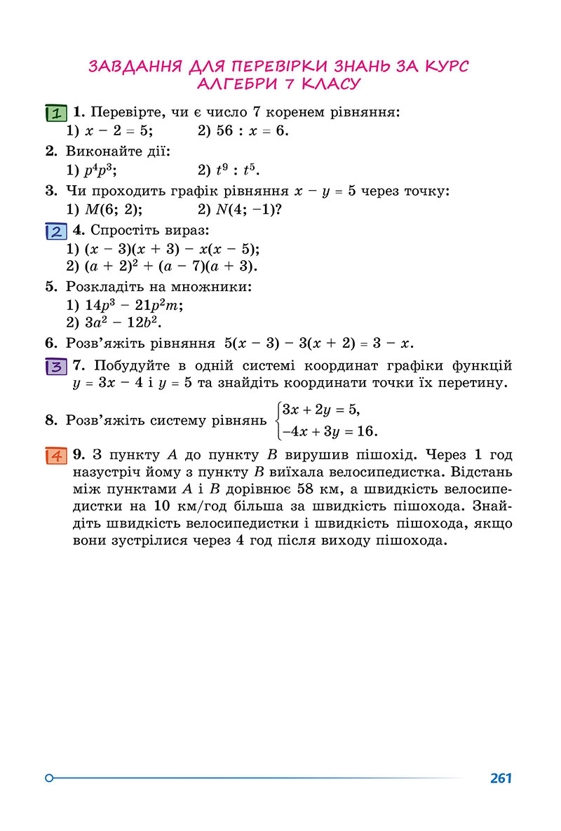 Сторінка 261 - Підручник Алгебра 7 клас О.С. Істер 2024 - НУШ