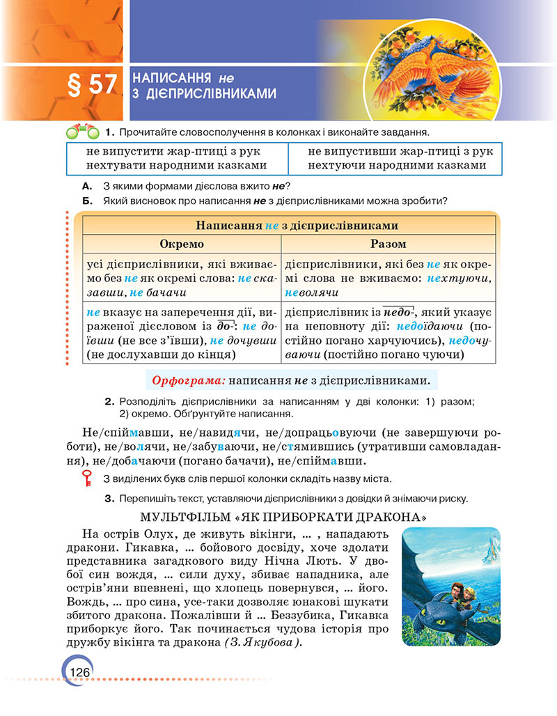Сторінка 126 - Підручник Українська мова 7 клас Авраменко Тищенко 2024
