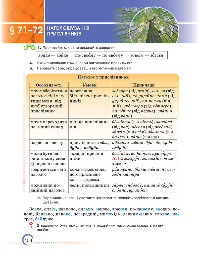 Сторінка 154 - Підручник Українська мова 7 клас Авраменко Тищенко 2024