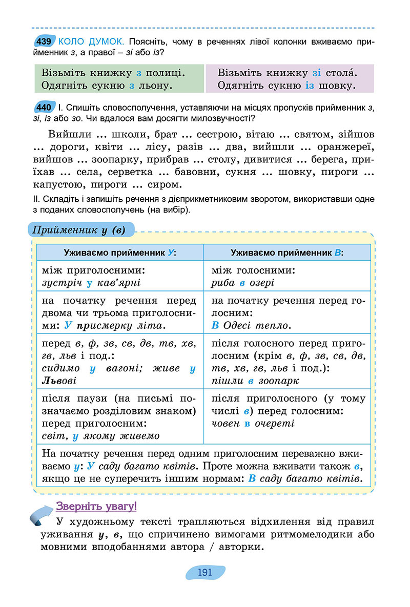 Сторінка 191 - Підручник Українська мова 7 клас Заболотний 2024 - НУШ